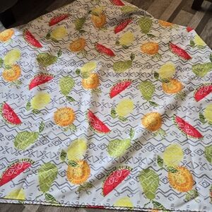 60x80 Summer Fruit Print Boho Geometric Backyard BBQ Tablecloth Colorful Bright